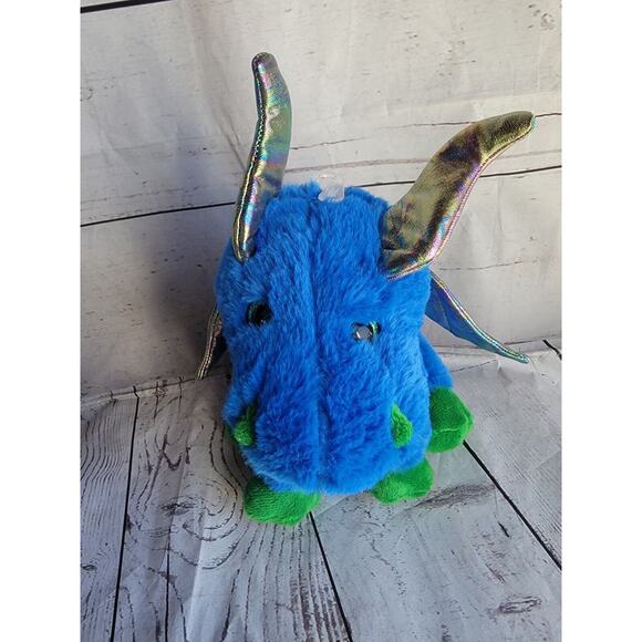 Blue Sitting Dragon Plush Stuffed Animal 9 In New - Picture 3 of 8